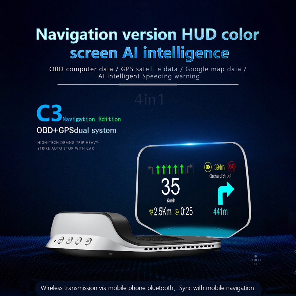 C3/÷ ڵ OBD2 HUD   ÷ GPS ׺̼  ӵ º ǻ  OBD ĳ ׽Ʈ Cartronics